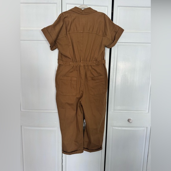 Anthropologie Tan Short-Sleeve Jumpsuit - Picture 6 of 6